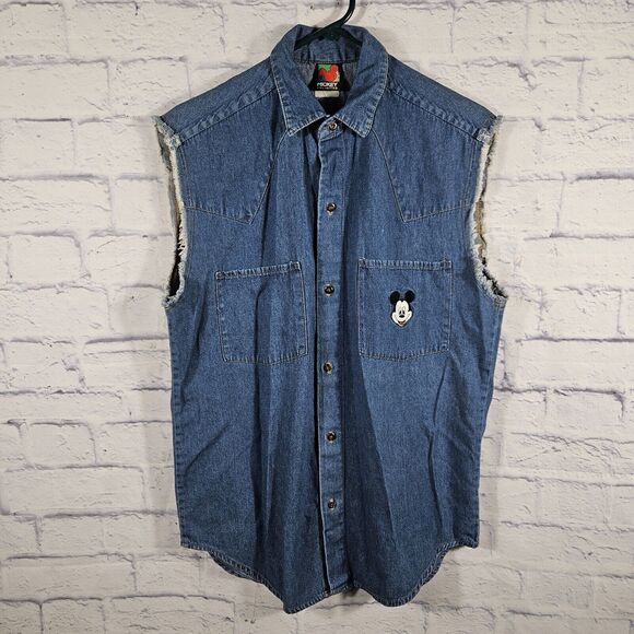 other Tops - Vintage 90's Mickey Unlimited Mickey Pocket Denim Shirt Unisex Small Disney